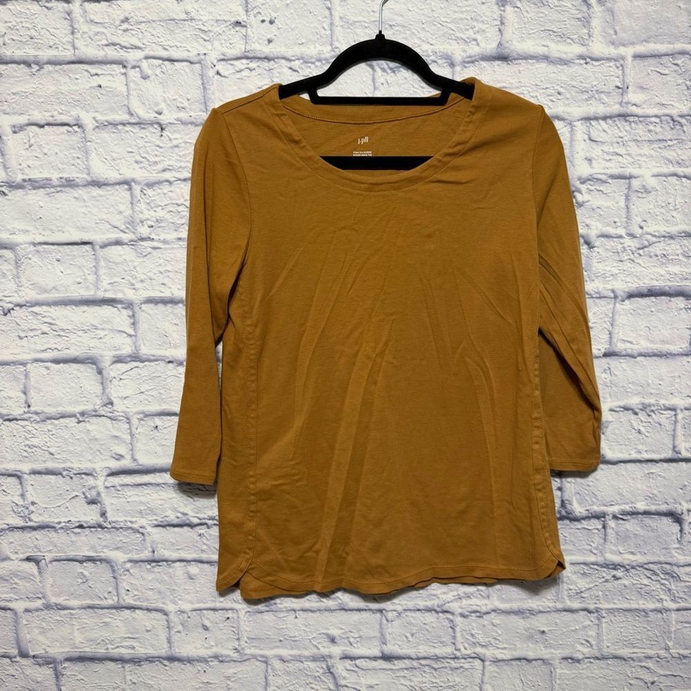 J. Jill Pima 3/4-Sleeve Scoop-Neck Tee Size S